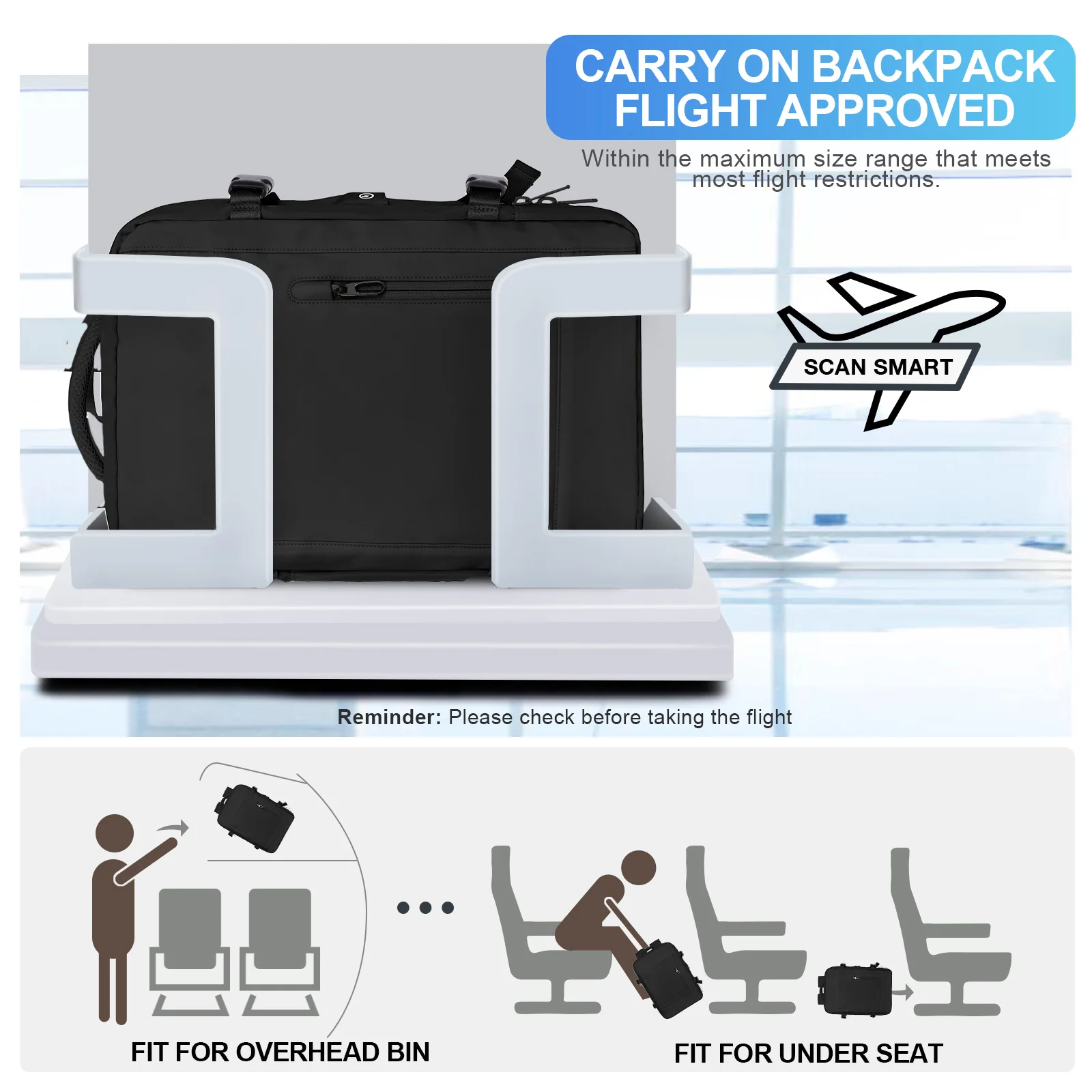 Men's Minimalist Business Travel Backpack Large Expandable 17 inch Laptop Backpack Anti-Theft Trip Luggage Bag with USB Charging