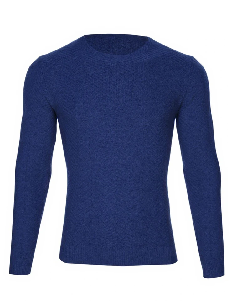 Men's Classic Crew Neck Textured Pullover Sweater