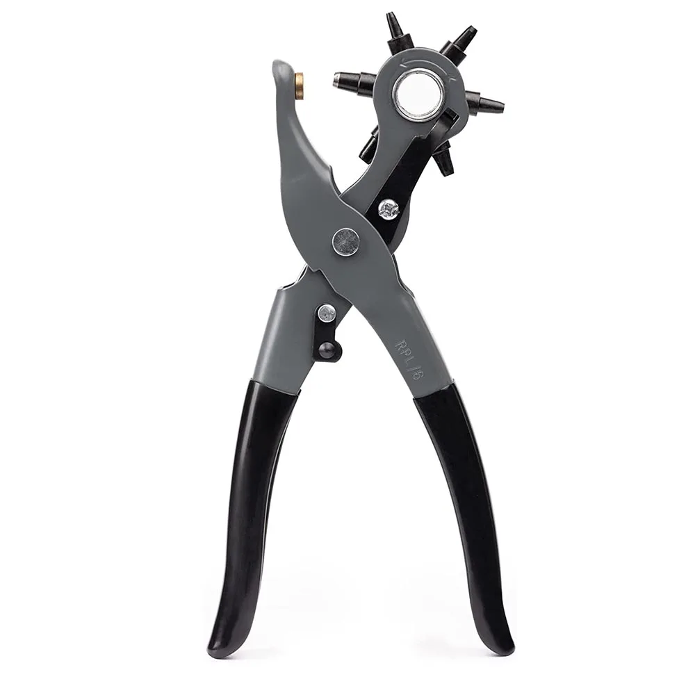 

Goolof Tools Leather Hole Punch Tool - 6 Multi-Hole Sizes for Leather, Rubber, & Plastic - Hobbies & Crafts 8.5 inches