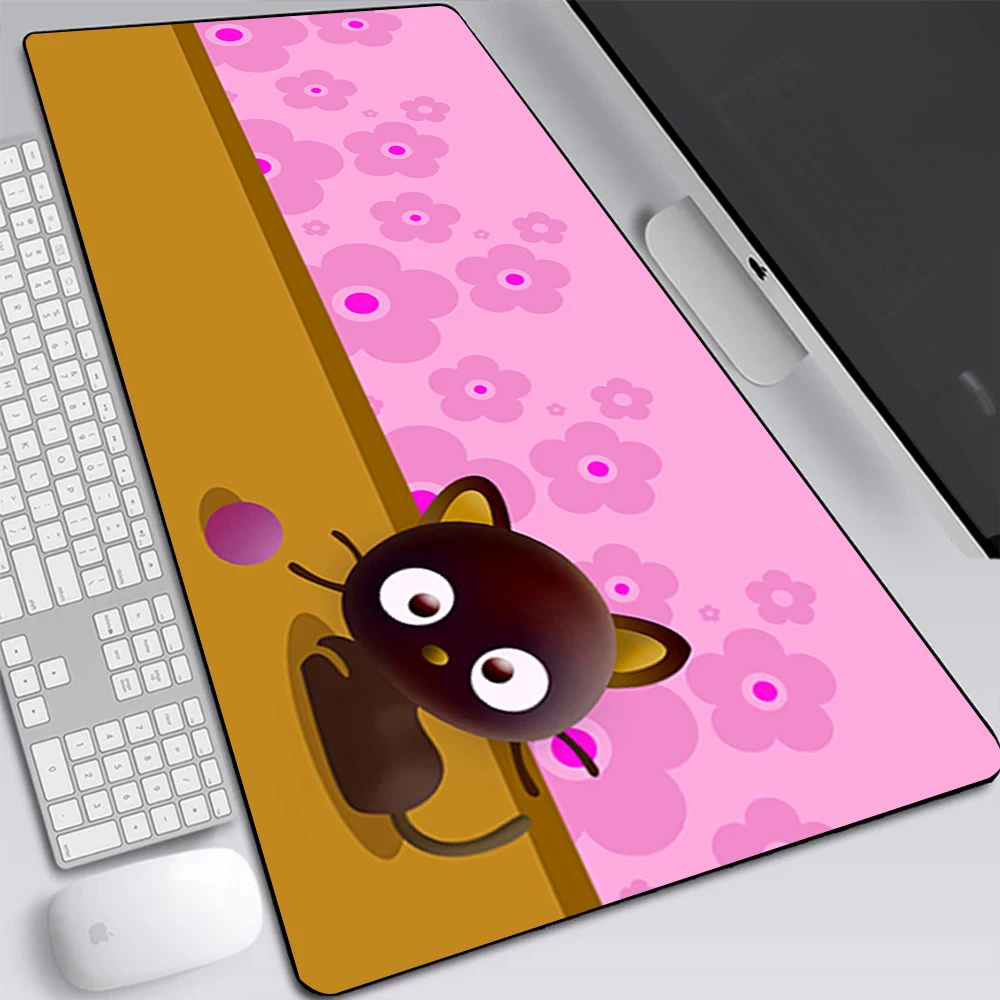 

Большой игровой коврик для мыши Chococat, милый силиконовый коврик для клавиатуры и ноутбука, Настольный коврик для ПК и геймеров, офисный коврик для мыши