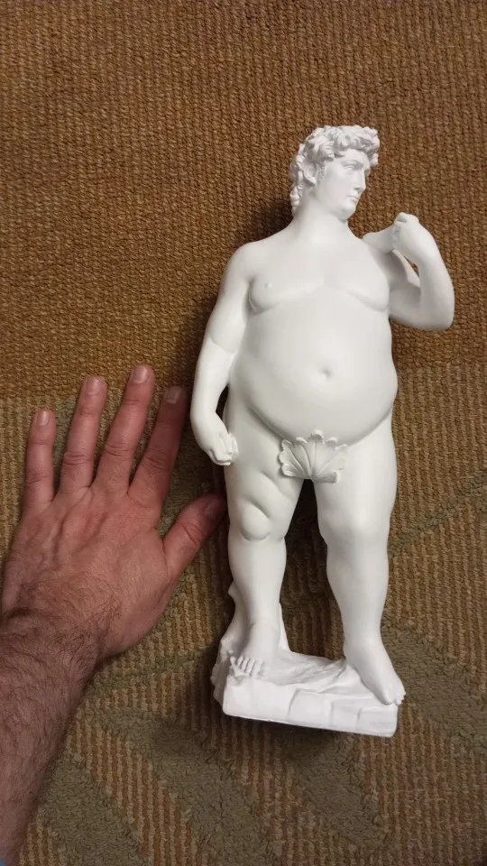 Charming Chubbiness, Creative Fat David Portrait Sculpture - A Whimsical Addition to Home Decor, Desktops, or Garden Art photo review