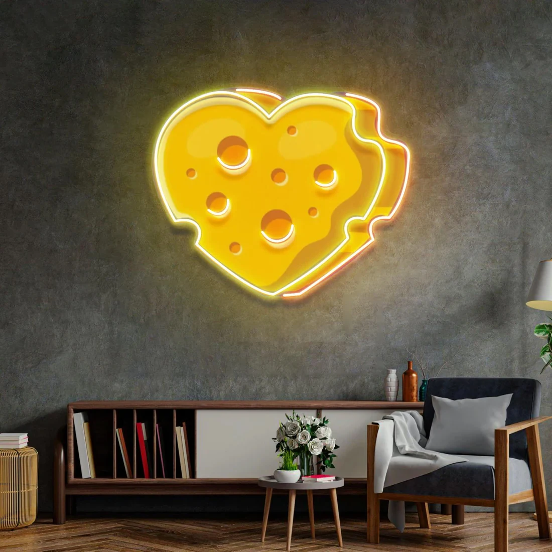

Cheese Heart Neon Acrylic Artwork Neon Home Wall Decor Coffee Shop Restaurant Bar Decoration Food Neon Kids Room Decor