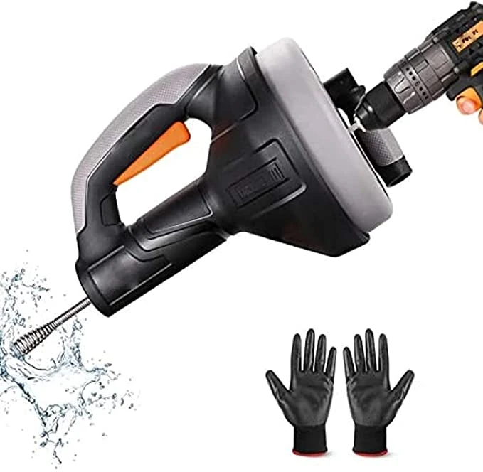 TACKLIFE HGD02A Drain Auger 25Ft Drum Auger With Drill Adapter Toilet