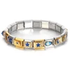 Trendy Stars Moon Sun Blue Lucky Eyes Italian Charm Links DIY Stainless Steel Chain Bracelet For Women Men Jewelry Making Gift 2