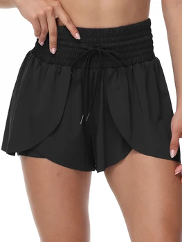 2 IN 1 High Waisted  Flowy Athletic Shorts for Women Gym Yoga Workout Running Tennis Golf Skirt Skort Cute Clothes Casual Summer 1