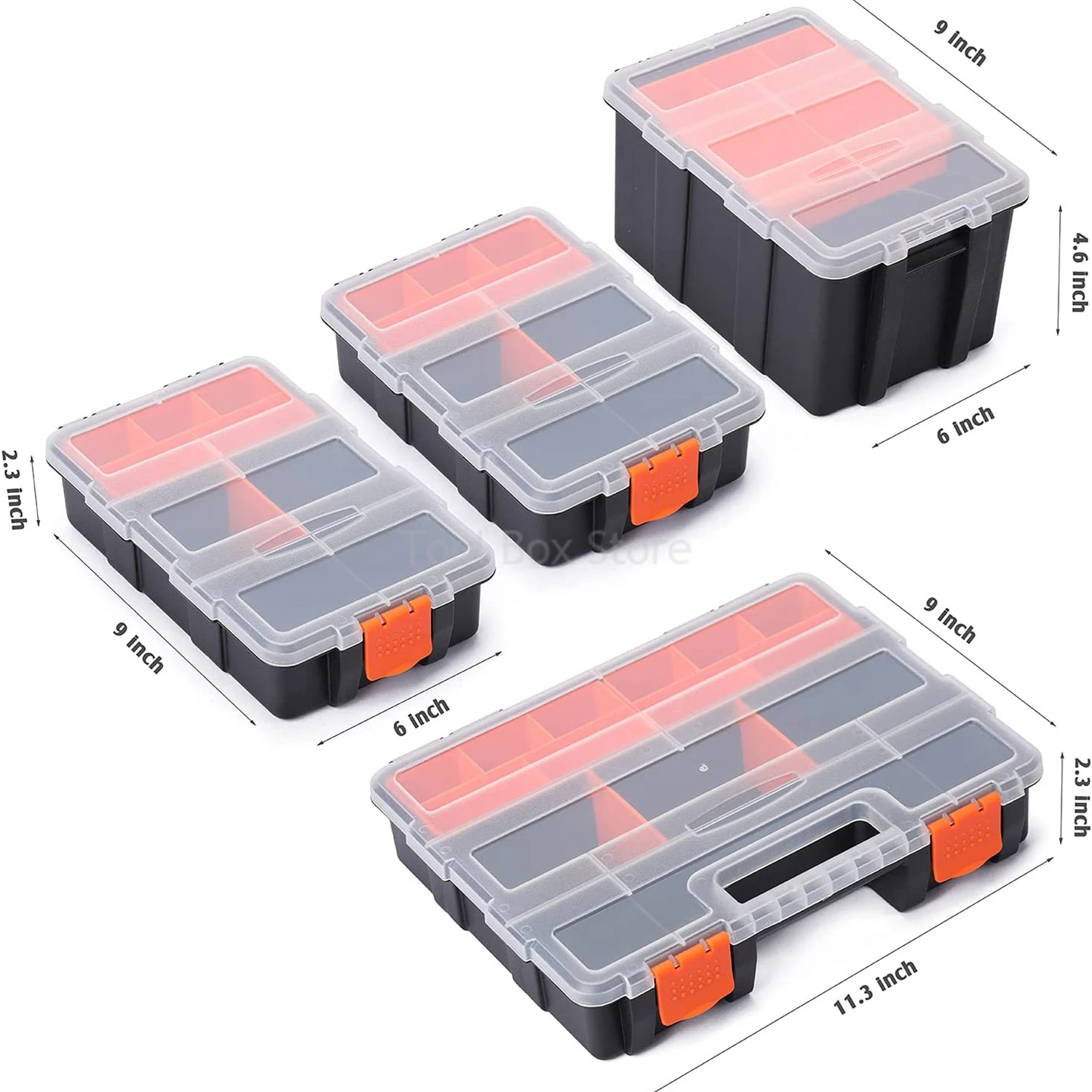 Plastic Tool Box Portable Hardware Toolbox Parts Storage Box Multi Grid Tool Case Suitcase Screw Organizers Small Parts Box images - 6