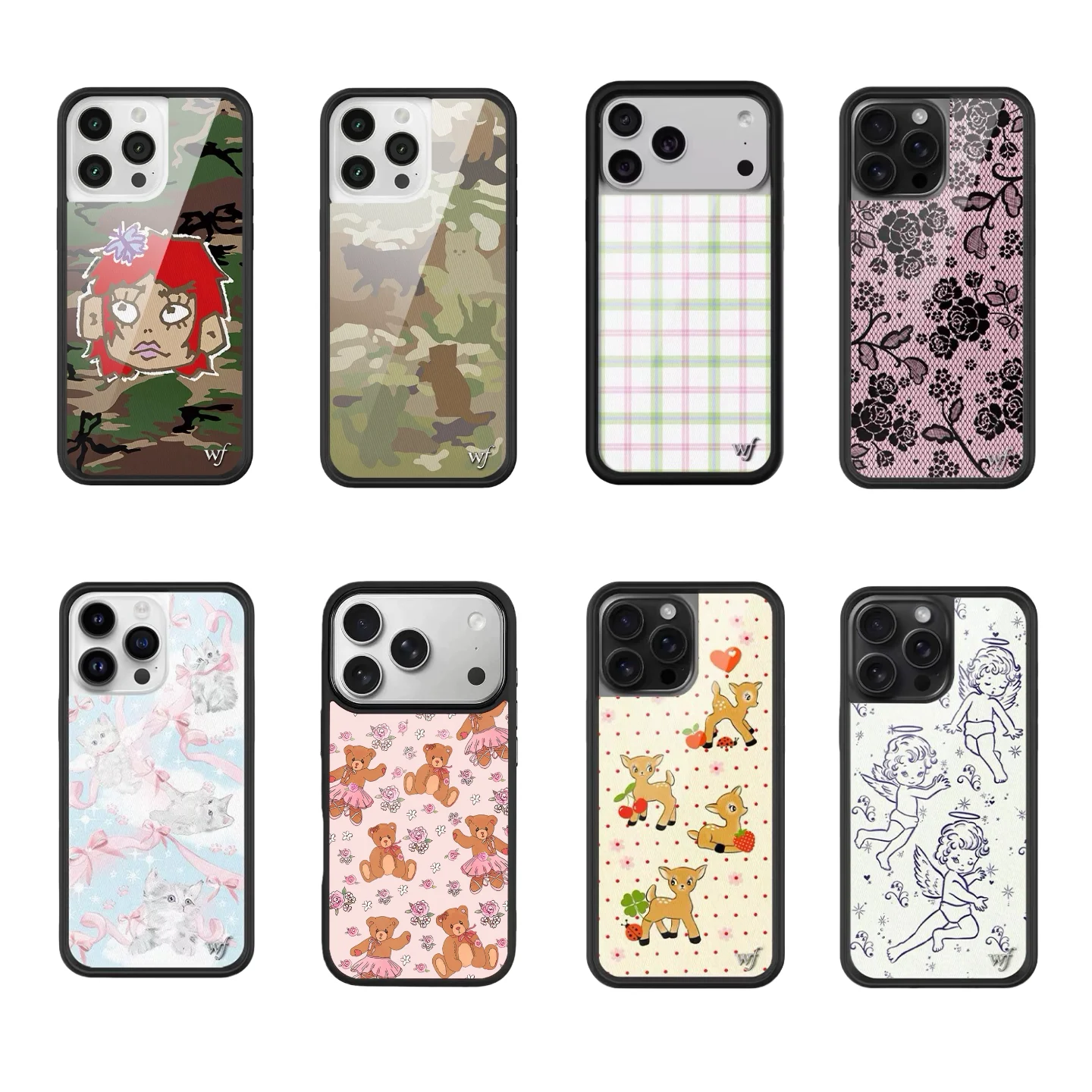 2025 New Wildflower Polka dot deer Phone Case for iPhone 17 Pro Max 12 13 14 15 plus 16 Pro Cover 3D WF Strawberry Cartoon Cases 1