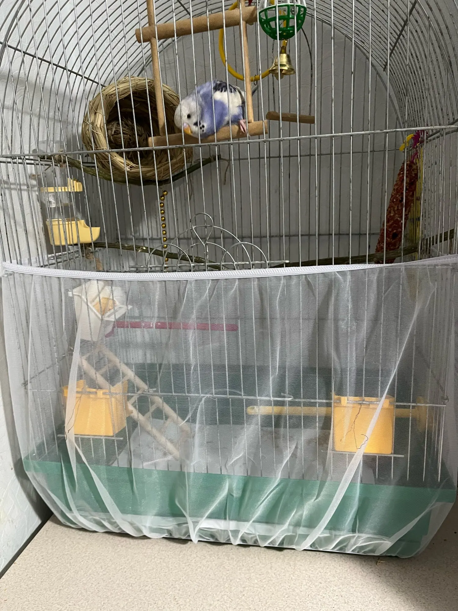 Cage Care, Stretchy Mesh Bird Cage Cover for Easy Cleaning and Guarding photo review
