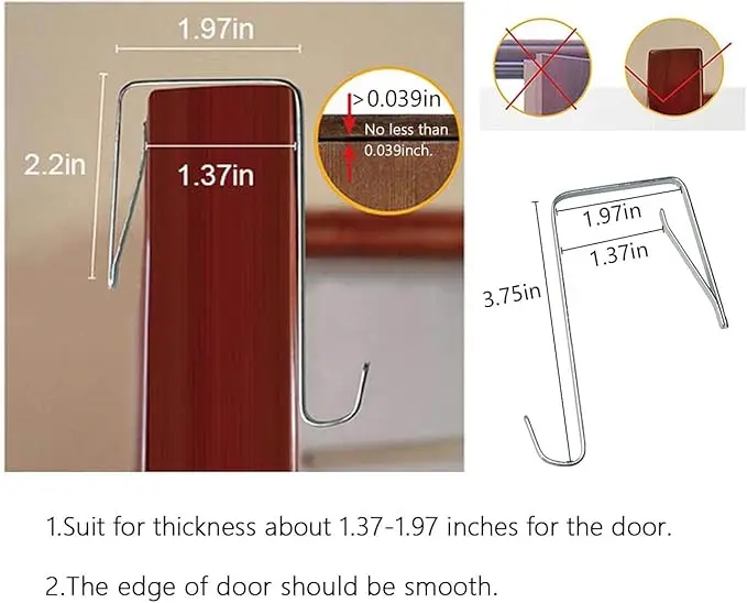 Hanging Laundry Hamper Bag with Adjustable Stainless Steel Door Hooks, 2-Pack Suction Cup Hooks, Ideal for Holding Dirty Clothes 3