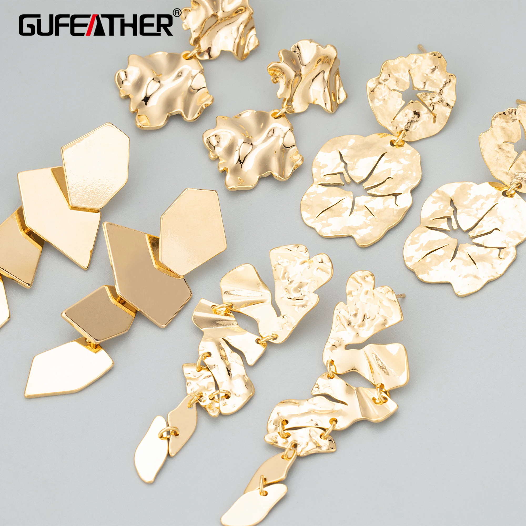 GUFEATHER ME06,jewelry accessories,18k gold rhodium plated,copper,nickel free,hand made,jewelry making,diy earrings,4pcs/lot губка банная flatel hand made уг008