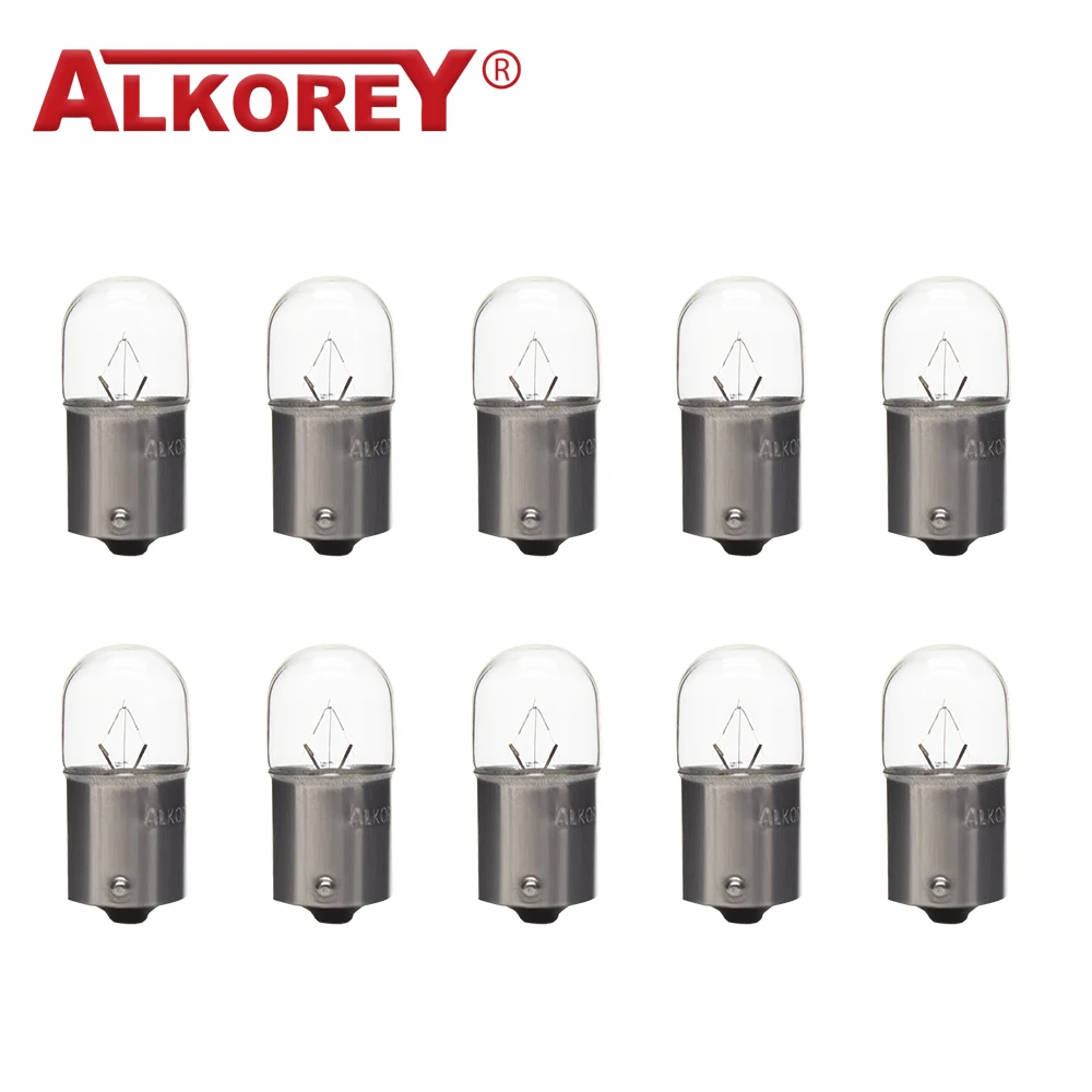 Alkorey 10 Pcs R5W T16 12V 5W Warm White Car Halogen Bulbs Signal Bulbs Standard Auto Interior Light License Plate Lamps