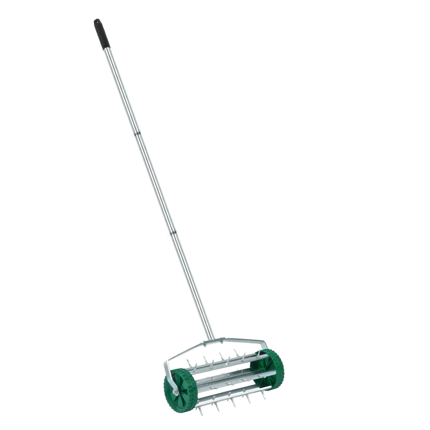 Portable Rolling Grass Lawn Garden Aerator Steel Spike Roller Adjustable Handle