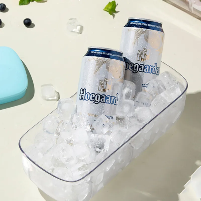 1PC Portable Silicone Ice Mold And Storage 2In1 Cube Tray Making Mould Box Set Maker Bar Kitchen Barware Accessory Utensil Home