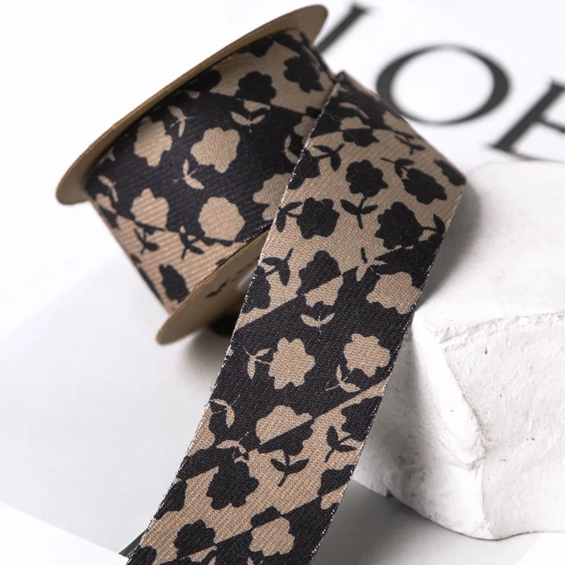 Cotton Hair Bow Material Ribbons Flower Print For Wholesale Roll