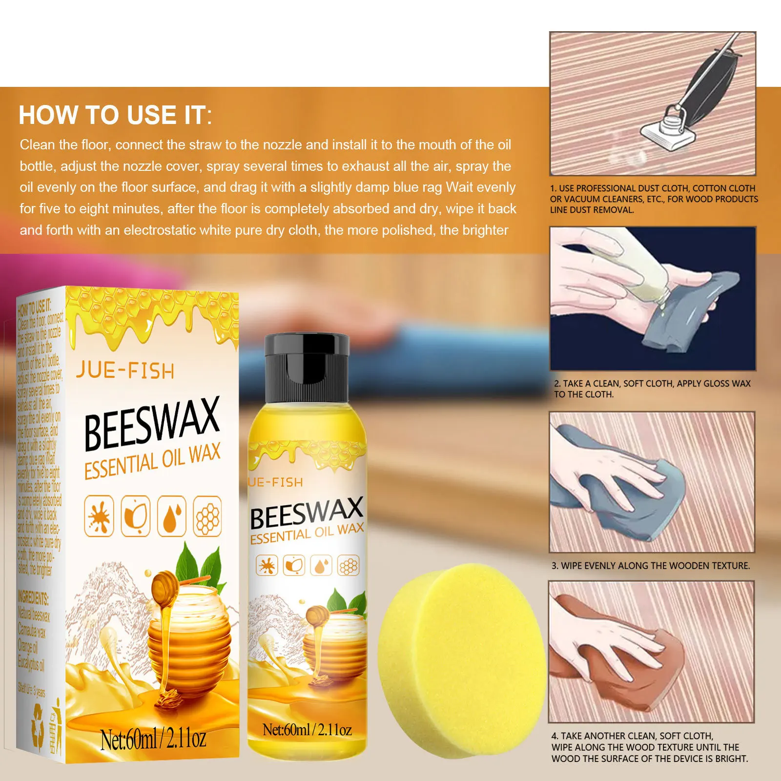 Natural Beeswax Wood Polish Furniture Care