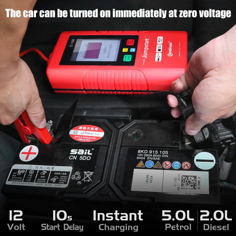 noco boost Car Starter Battery Free Portable C-158 12V Super Capacitor Starter Fully Reverse Charge Starter Emergency Power Supply jump starter pack