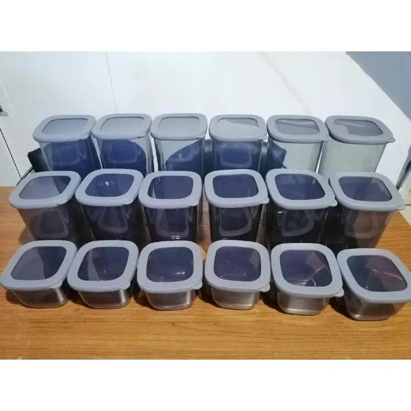 Plastic Food Storage Container Set - Pack of 18 - Blue