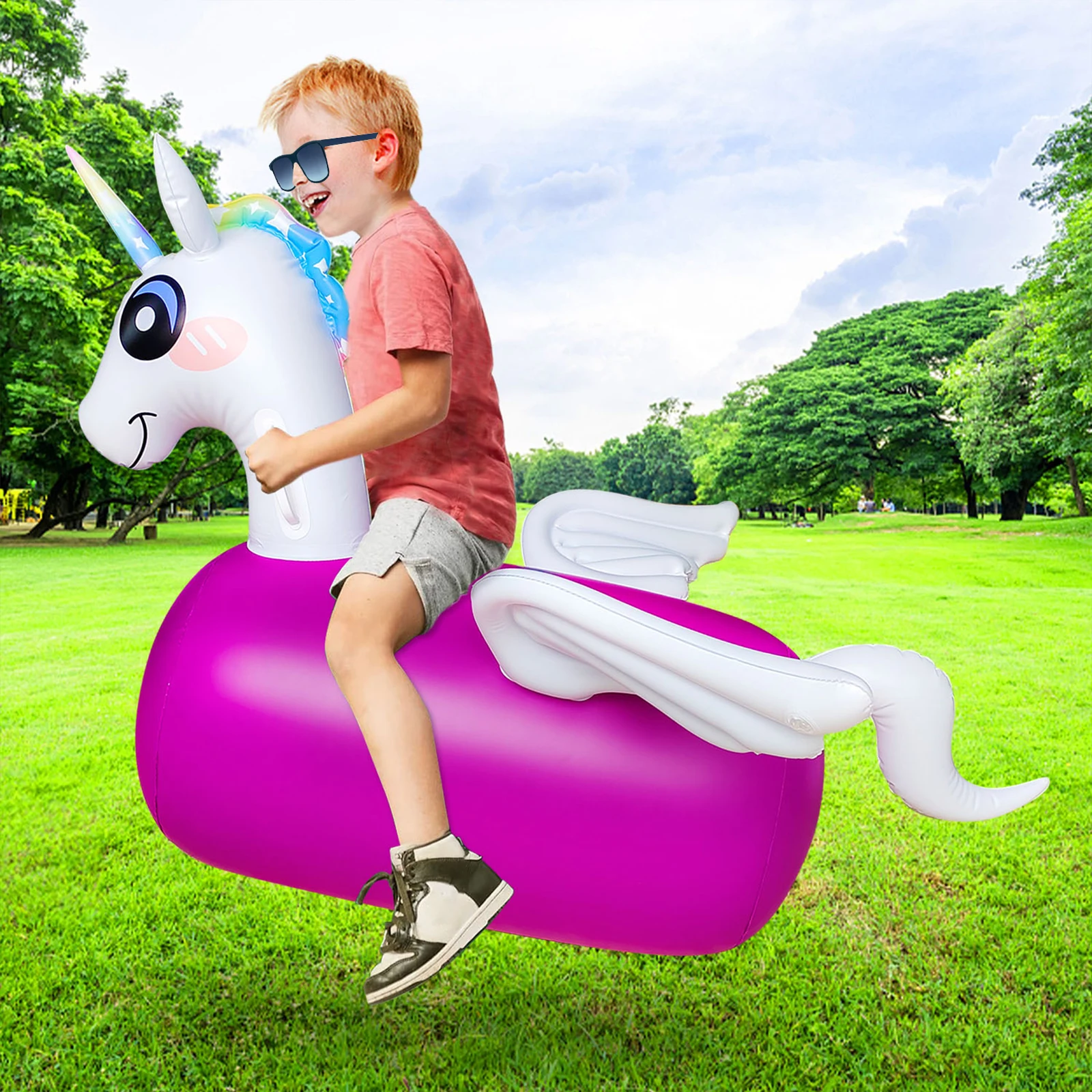 Inflatable Kid Bouncy Horse Toy Hopping Riding Game Activity Toy