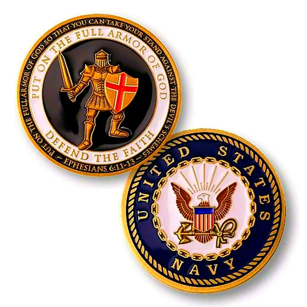 

US Navy Put on the Full Armor of God Challenge Coin Defend The Faith