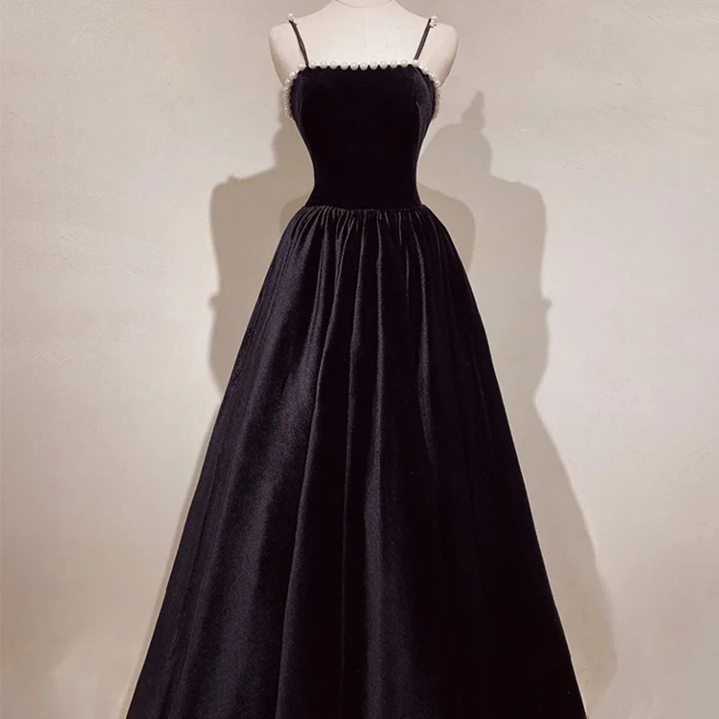 Audrey Hepburn Little Black Dress Velvet Evening Dress Dress Black