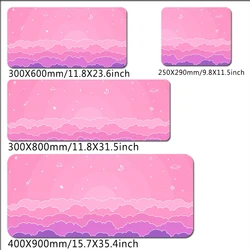 Kawaii Pink XXL Aesthetic Desk Mouse Pad - Large Anime Gaming Office Mat - 250X290X2mm (Mouse Pad 4)