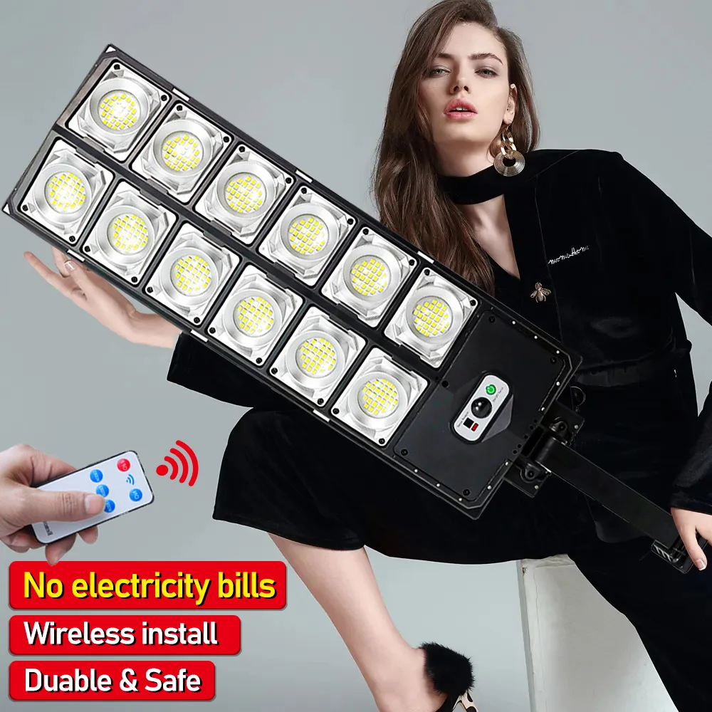 Lampioni Solari Da 10000 Watt Per Esterni 30000Mah 1000000 Lumen Sensore Di Movimento Lampada Solare Illuminazione Di Sicurezza Impermeabile Per Giard