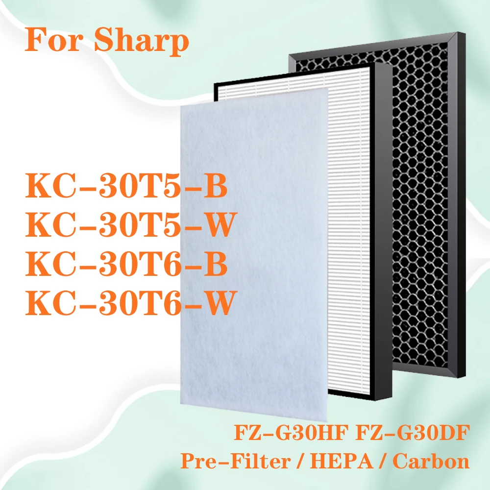 Substituição Fz-g30hf Fz-g30df Filtro Hepa e Filtro de Carbono para Sharp Kc30t5-b Kc-30t5-w Kc-30t6-b Kc-30t6-w Purificador de ar