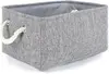 Fabric storage bins, medium, grey. Ideal for shelves, closets, or book organization, offering stylish and functional storage 1