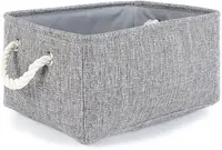 Fabric storage bins, medium, grey. Ideal for shelves, closets, or book organization, offering stylish and functional storage 1