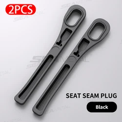 Enhanced Car Seat Gap Filler - 2-Piece Elastic Gap Filling Strip and Drop Blocker (Black 2pcs)