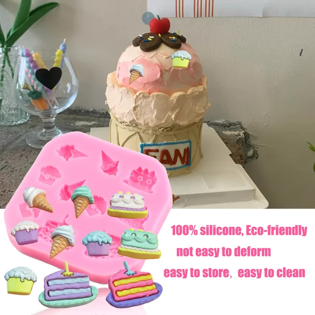 Fagylalt Szilikon Formák Fánk Fondant Penész Torta Díszítő Szerszámok Diy Cupcake Topper Cukorkás Gyanta Agyag Csokoládé Gumpaste Penészek - Image 3