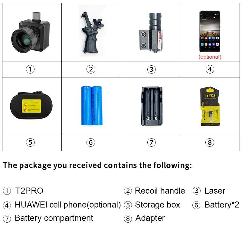 Infiray Xinfrared T2 PRO 열화상 카메라, 사냥 카메라, 야외 검색, 적외선 야간 투시경 휴대폰, 안드로이드 C타입