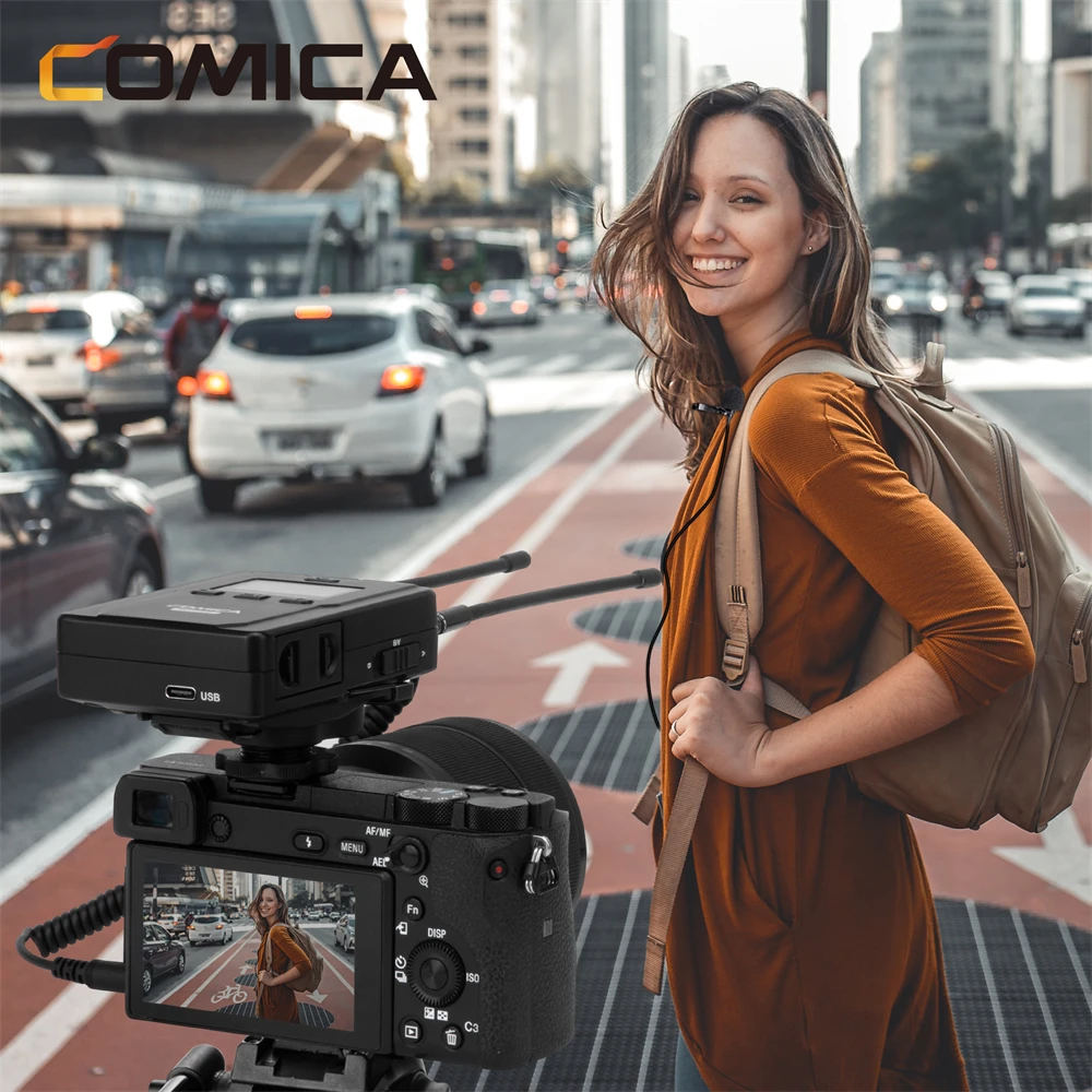 CVM-WM200 PRO Metal UHF Dual-Channel Wireless Microphone for Smartphone Camera C