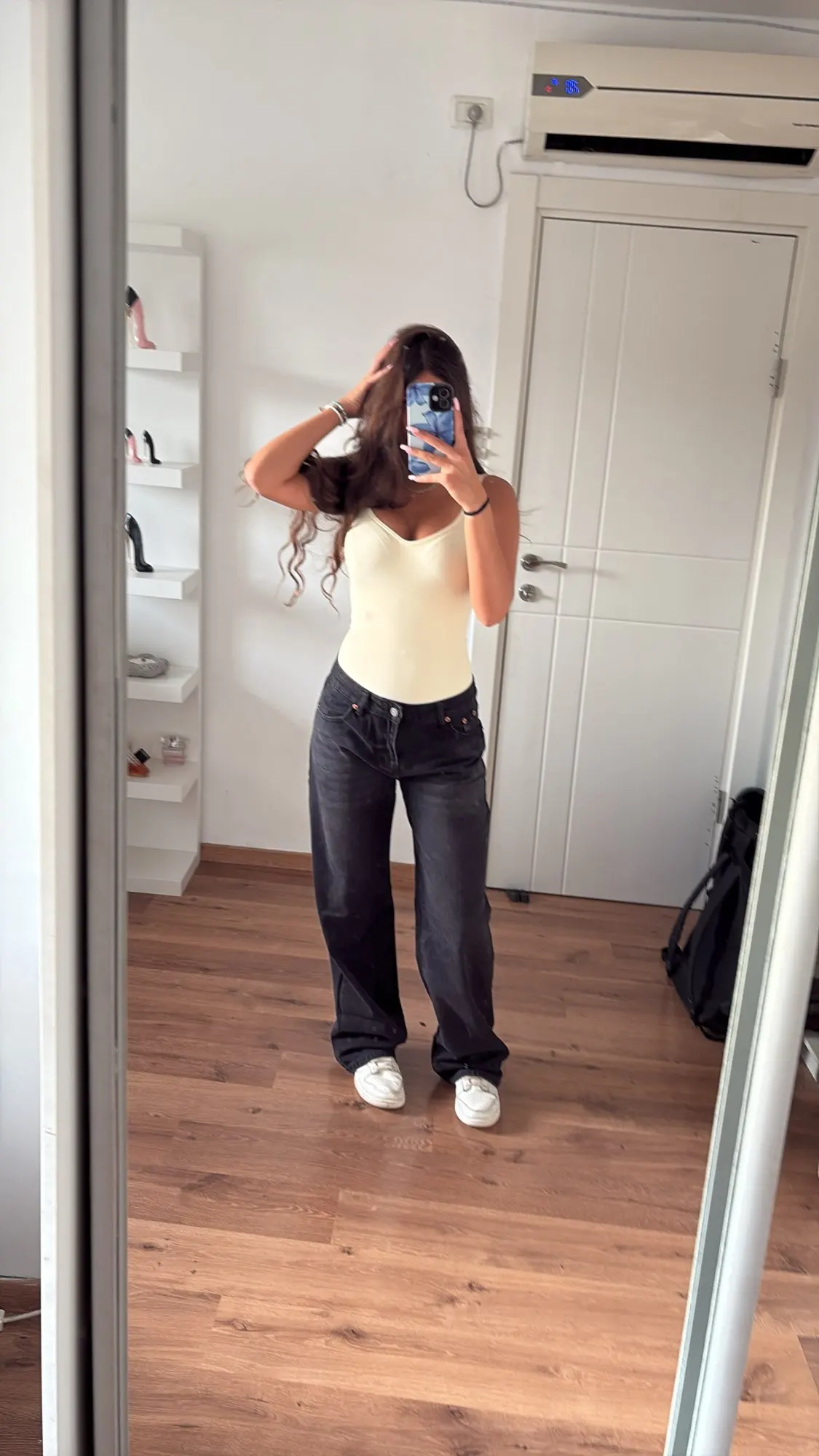 Women's Y2 K Low-Rise Baggy Jeans - Cotton Denim Straight Leg photo review