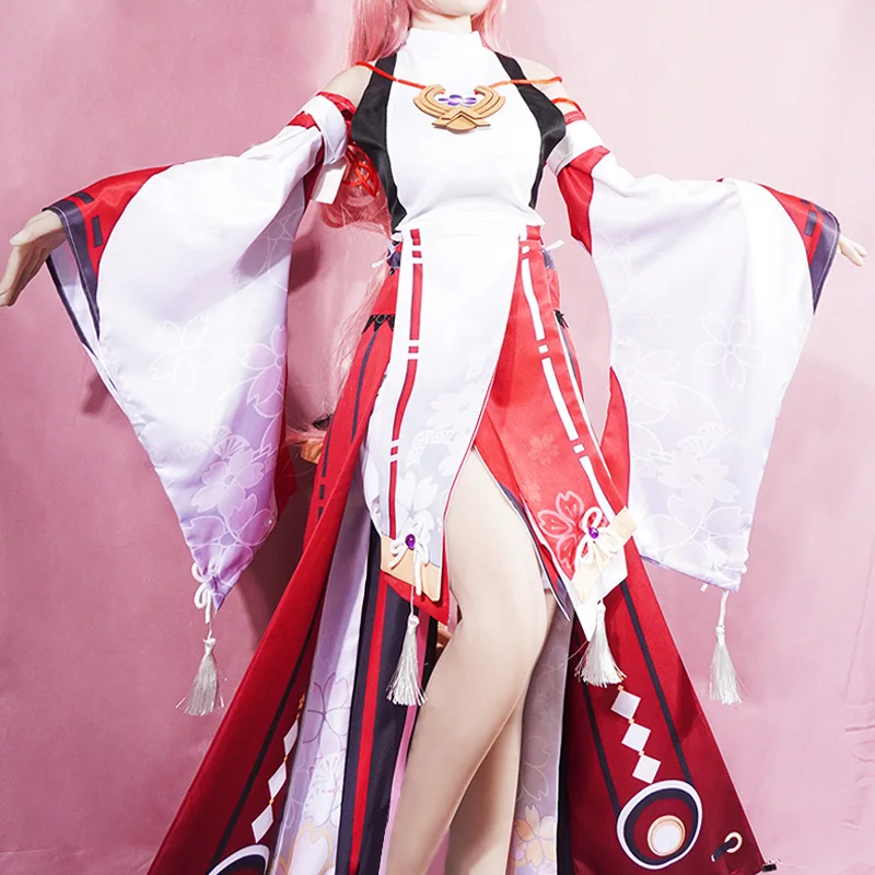 

2024 Yae Miko Cosplay Costume Genshin Impact Uniform Cosplay Anime Chinese Style Halloween Costumes for Women Game with Wig