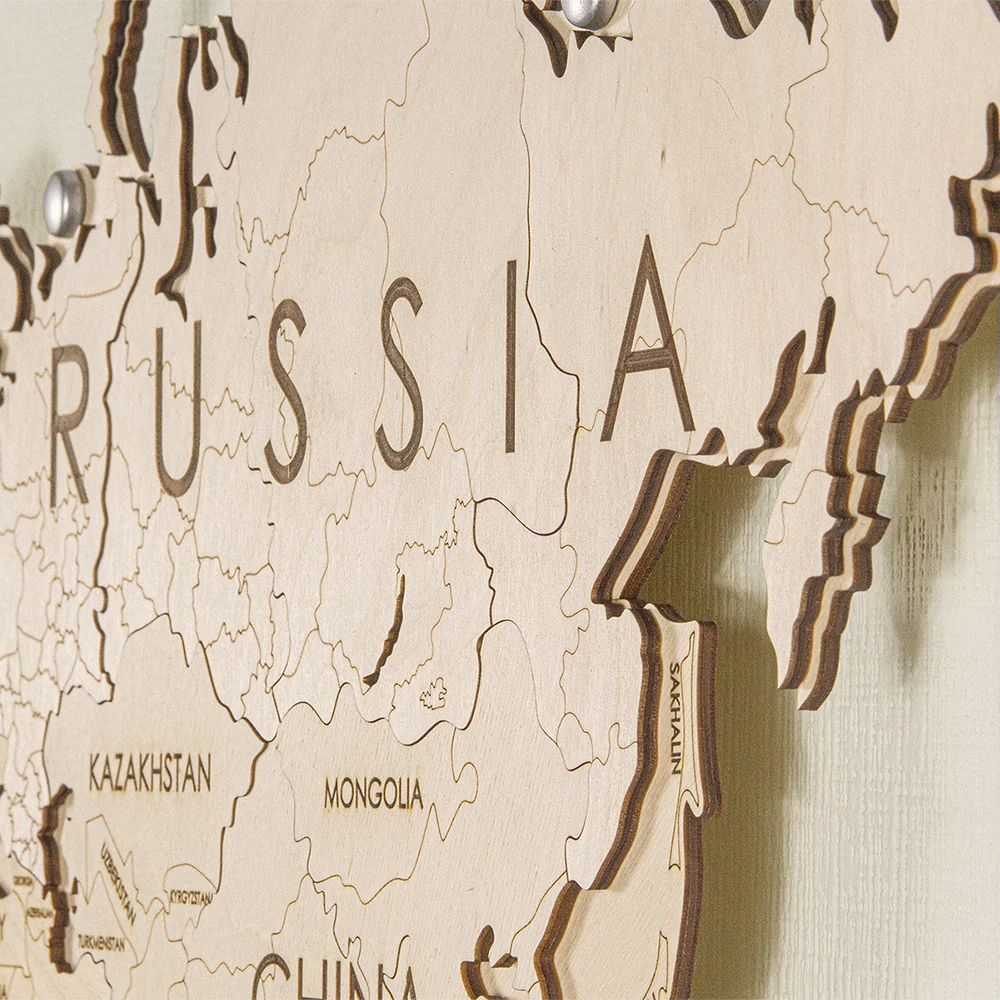 Рисунок 2 - Карта мира по дереву на стене 110*65