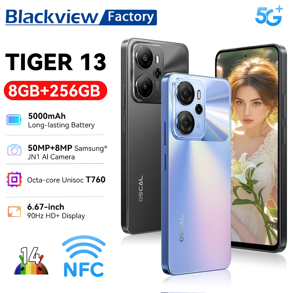 Blackview OSCAL TIGER 13 Smartphone 5G 6.67” IPS Display 50MP