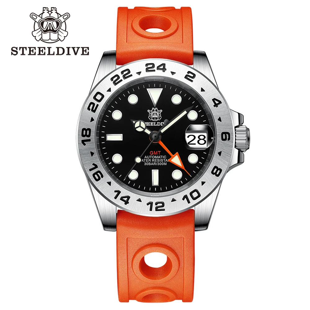 Steeldive Sd1992 Gmt Nh34 Movimento Meccanico Subacqueo Automatico Vetro Zaffiro Luminoso 300M Orologio Seiko Impermeabile Per Uomo