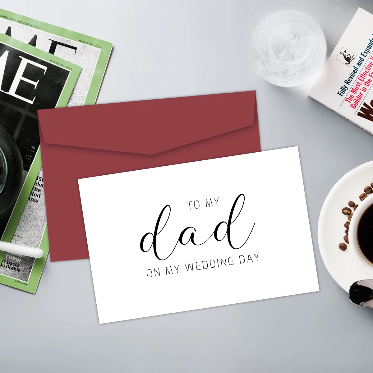 Greeting Cards To My Dad On My Wedding Day Card With Envelope Wedding Day Greeting Card for Father Thank You Cards for Dad from Bride or Groom