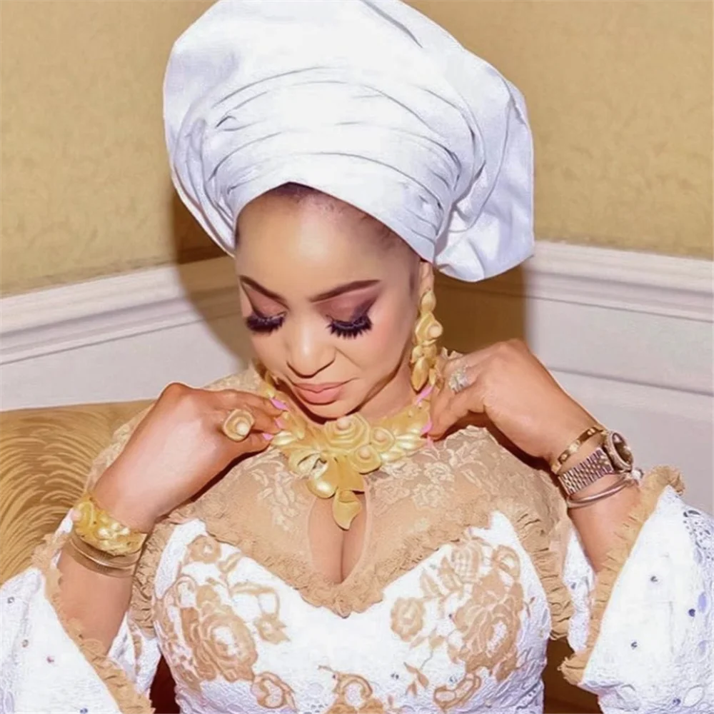 Womens Jewelry Set Gold Plated Necklace Earrings Ring Bracelet Fashion Accessories  to Nigeria Wedding Jewelry