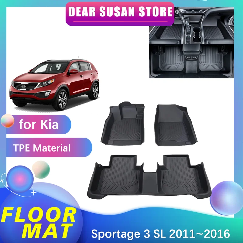 Kaufe Für Kia Sportage SL MK3 2011 ~ 2016 2012 2013 Auto Fußmatten Teppiche  Panel Fußpolster Teppiche Cape Abdeckung Fuß Pads Aufkleber