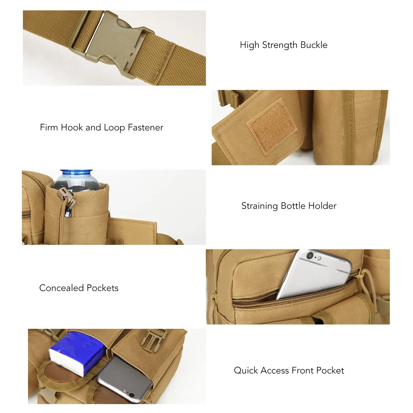 Waterproof Nylon Fanny Pack for Outdoor Travel and Sports