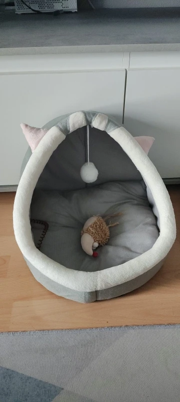 Cama para gatos de sueño profundo, cama para mascotas de dibujos animados, plegable, extraíble, lavable, cama para mascotas, alfombrilla para perros pequeños, bolsa, cueva, cama para gatos photo review