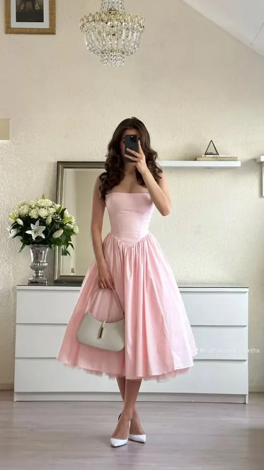 Elegant Women's Corset Strapless Midi Dress Luxury Halter High Waist Bandage Wedding Guest Dresses Evening Party Red Black White photo review