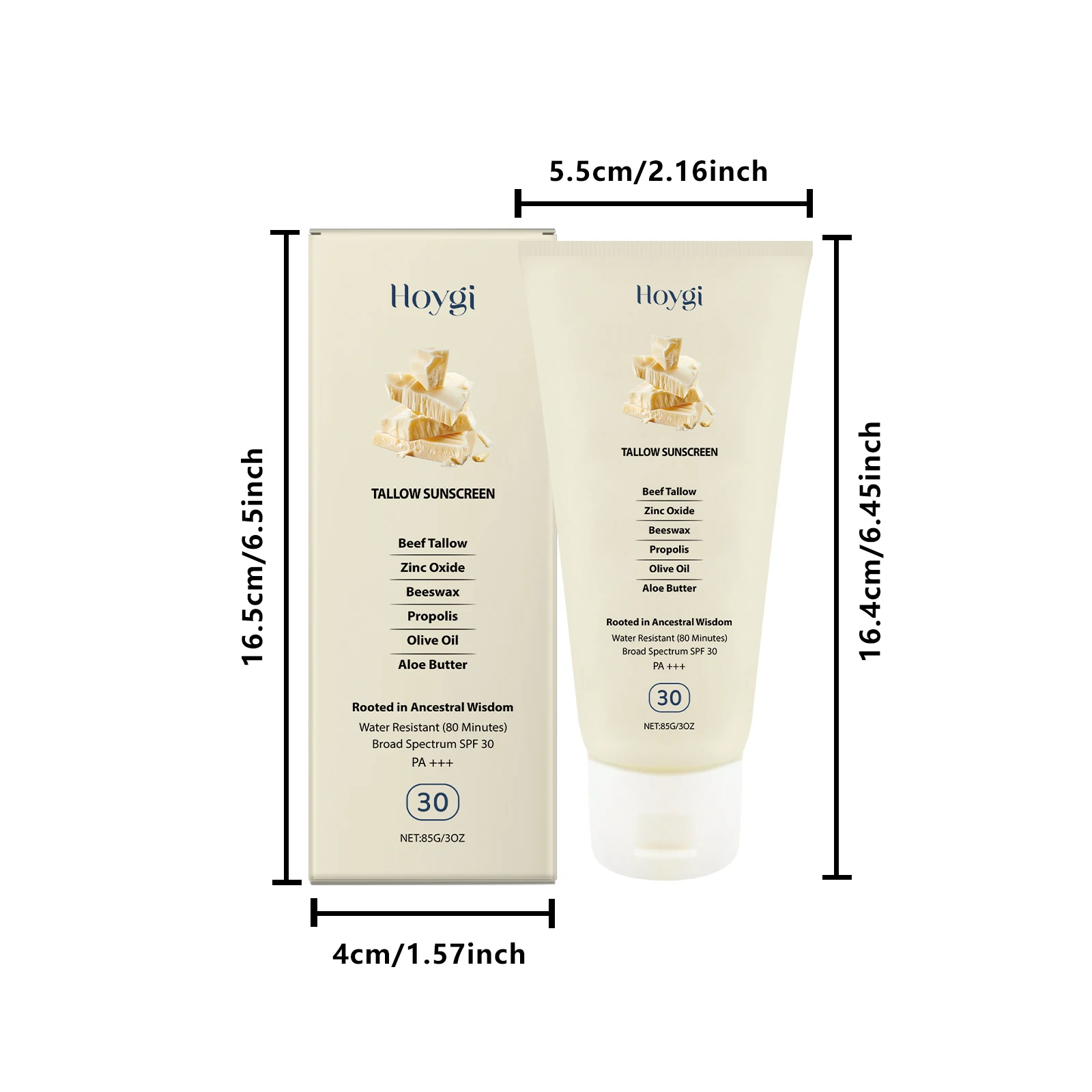 Hoygi Spf30 Body Sunblock Cream Deep Hydrating Refreshing Prevent Sunburn Non-greasy Mild Non-irritating Body Sunscreen Cream