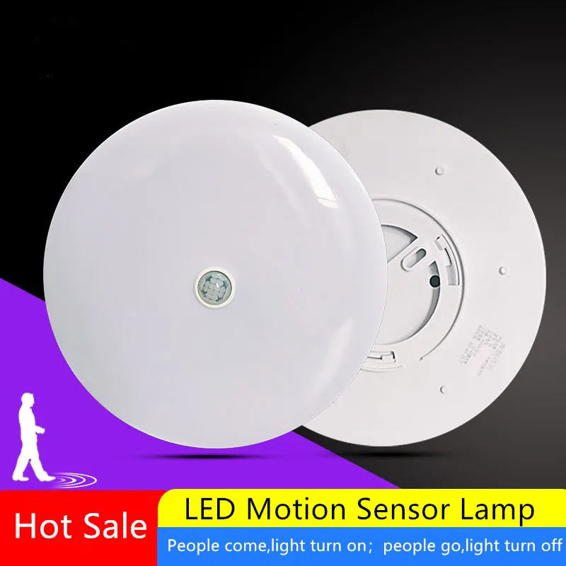 

220V PIR Motion Sensor Panel Lamp 12W 18W Smart LED Panel Lights Home Decor Led Ceiling Light for Living Room Stair Corridor