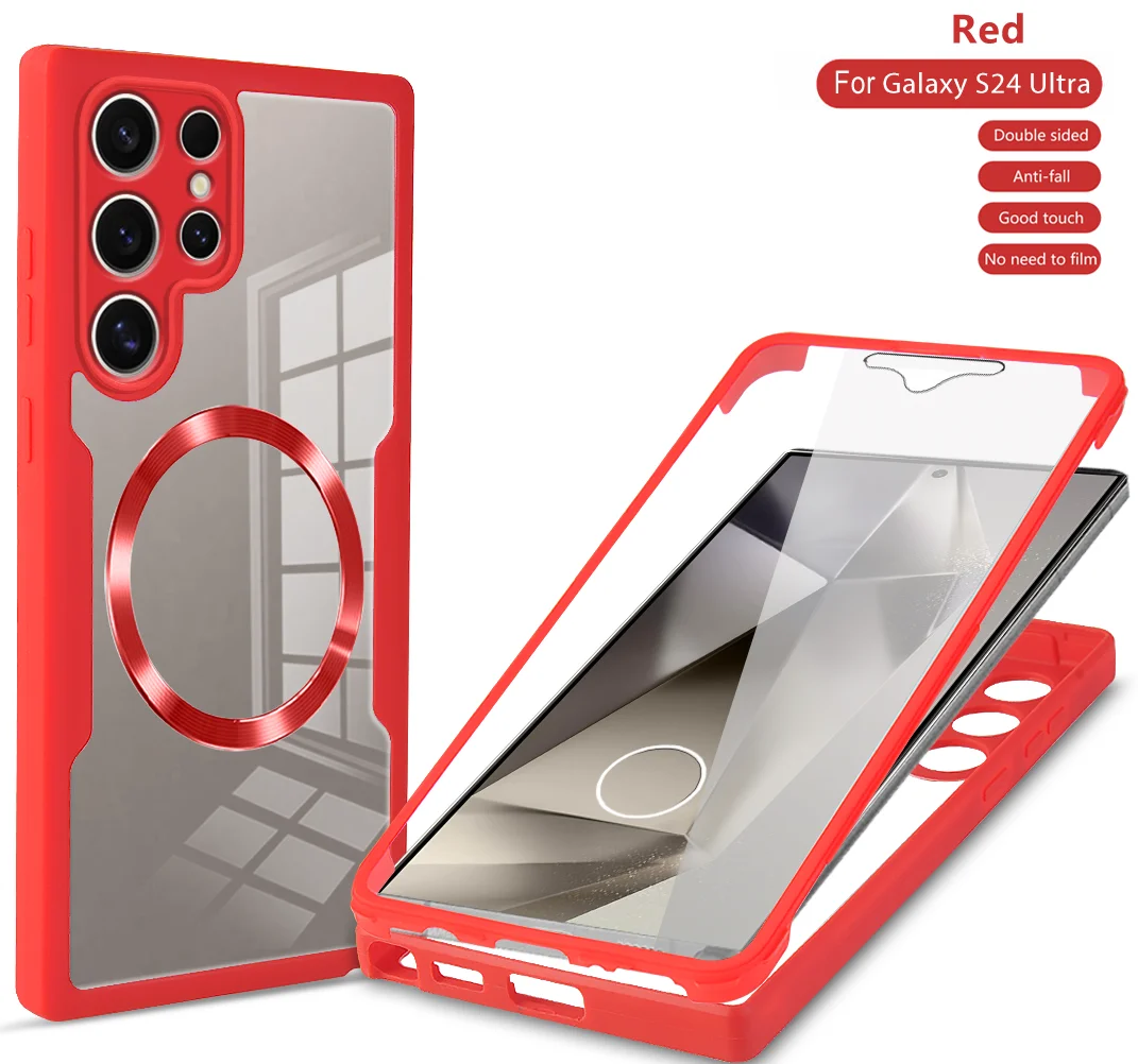 360 Full Cover Shockproof Silicone Magnetic Case - Clear