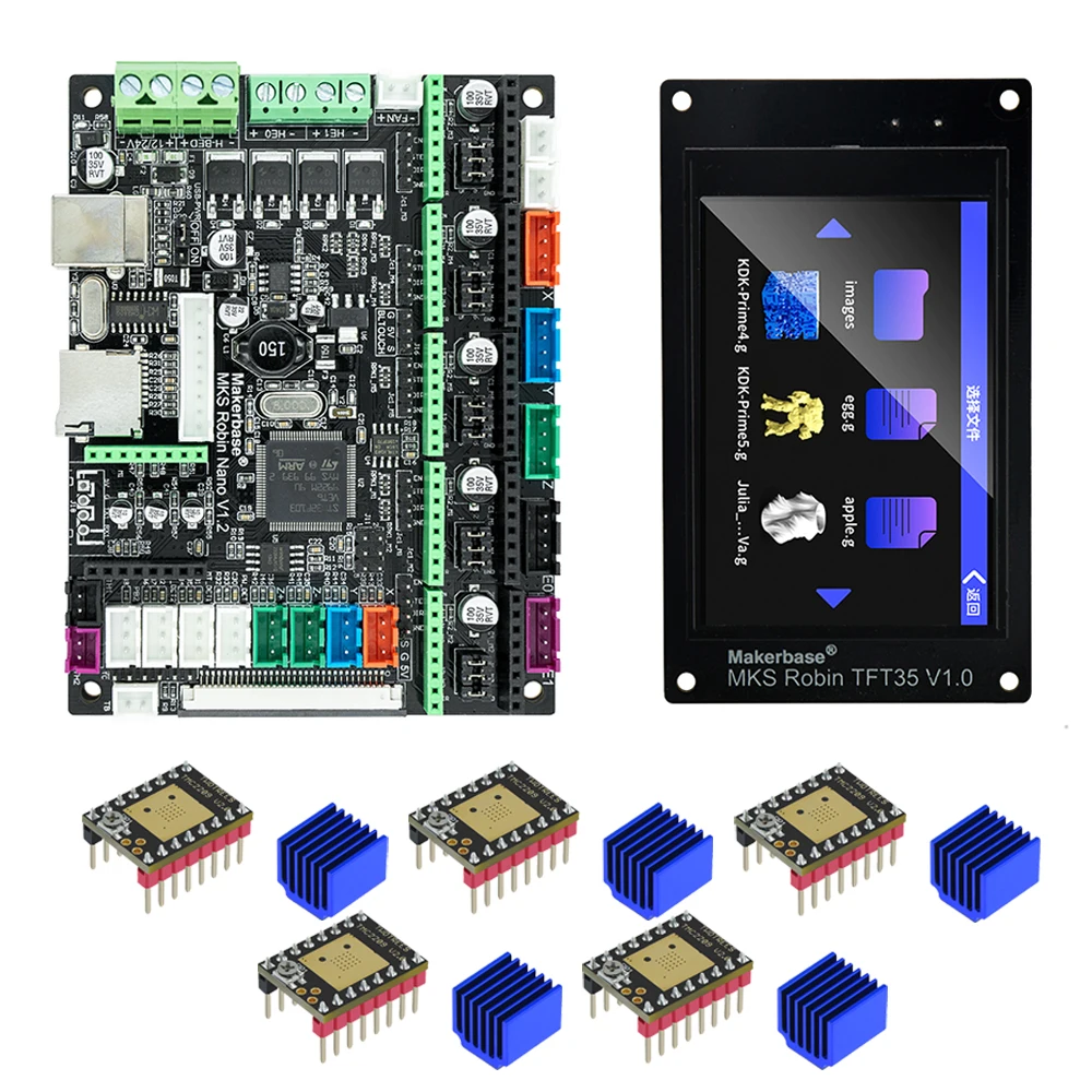 Printer Control Board Mks Robin Nano V1.2 Suporte a Placa Mãe 32bit Marlin2.0 Tft 3.5 Touch Screen Makerbase3d - Imagem 2