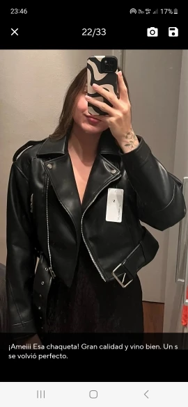 Ailegogo Faux Leather Short Jacket photo review