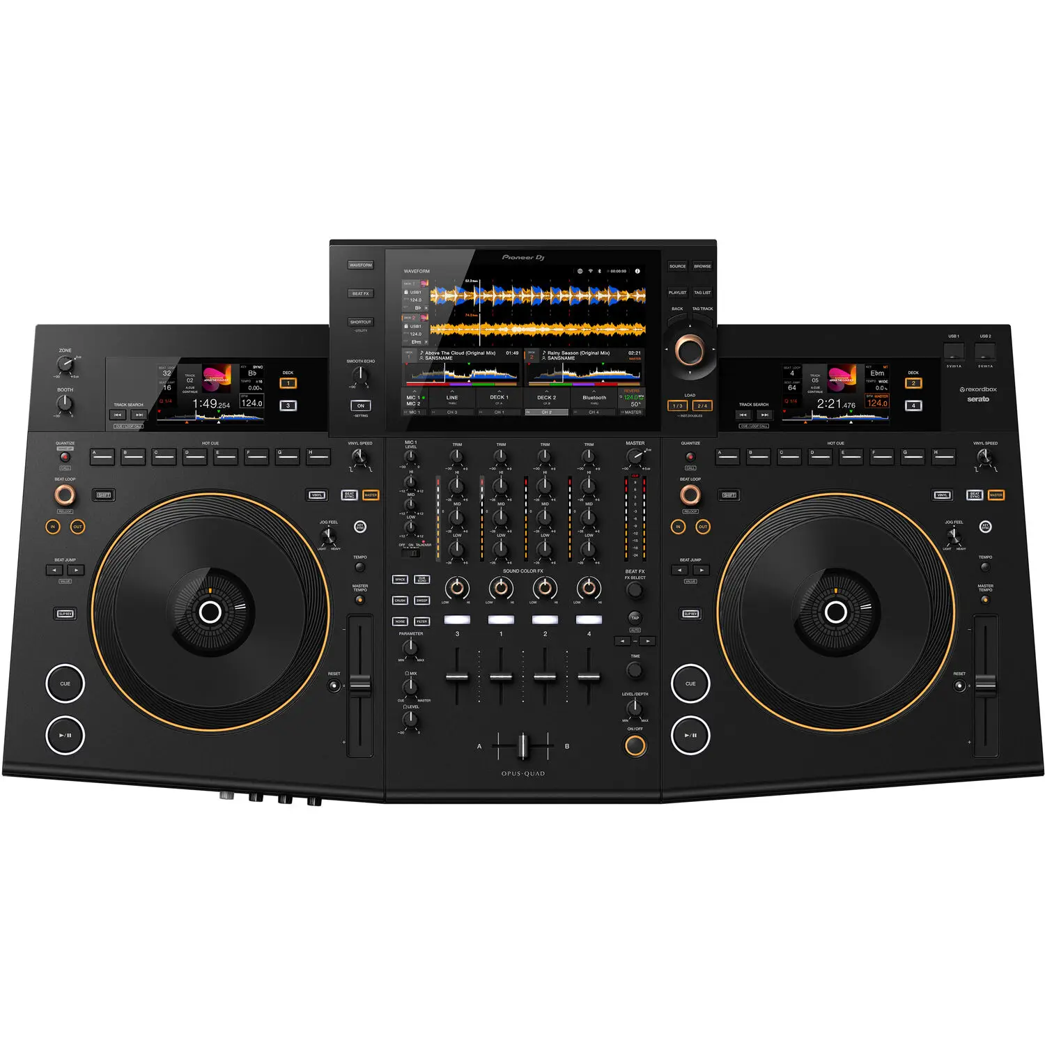 Pioneer DJ OPUS-QUAD 전문 4 채널 올인원 DJ 시스템, 블랙